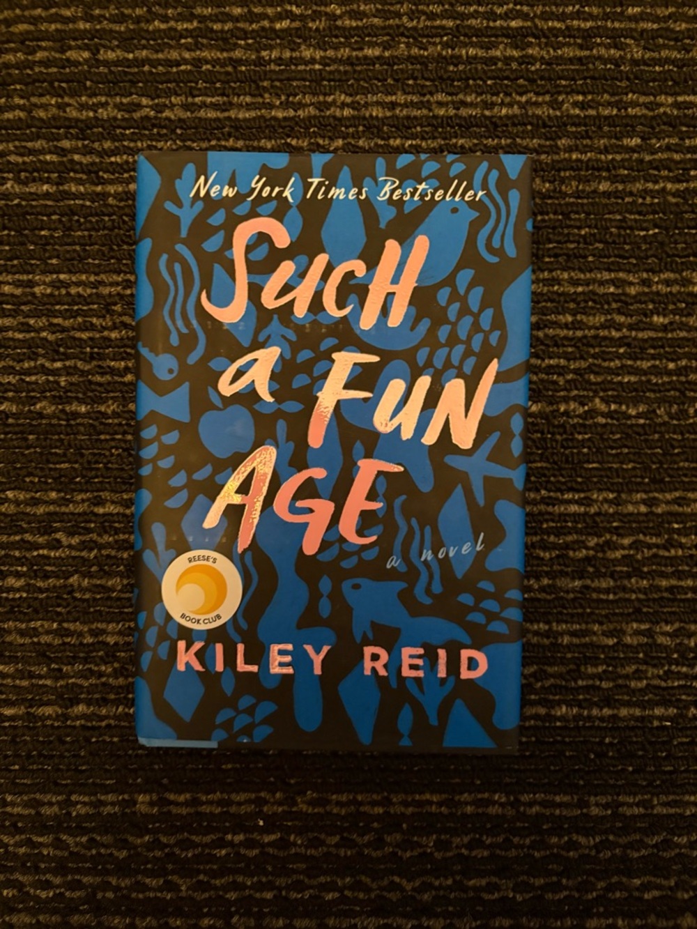 Indigo Blue Book Cover with Pink Lettering - "Such a Fun Age"